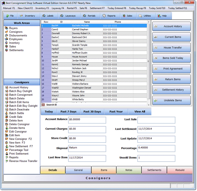 Screenshot of Best Consignment Shop Software